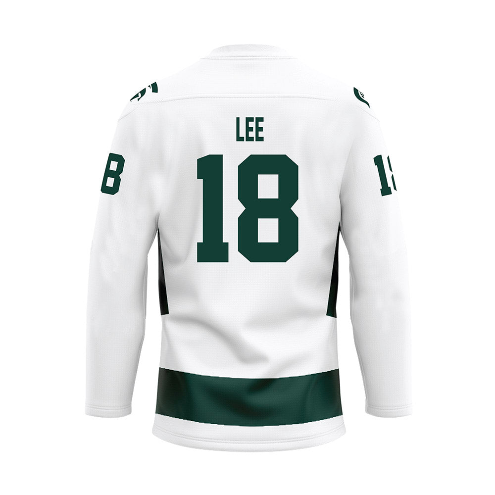 Michigan State - NCAA Men's Ice Hockey : Ryker Lee - White Hockey Jersey-1
