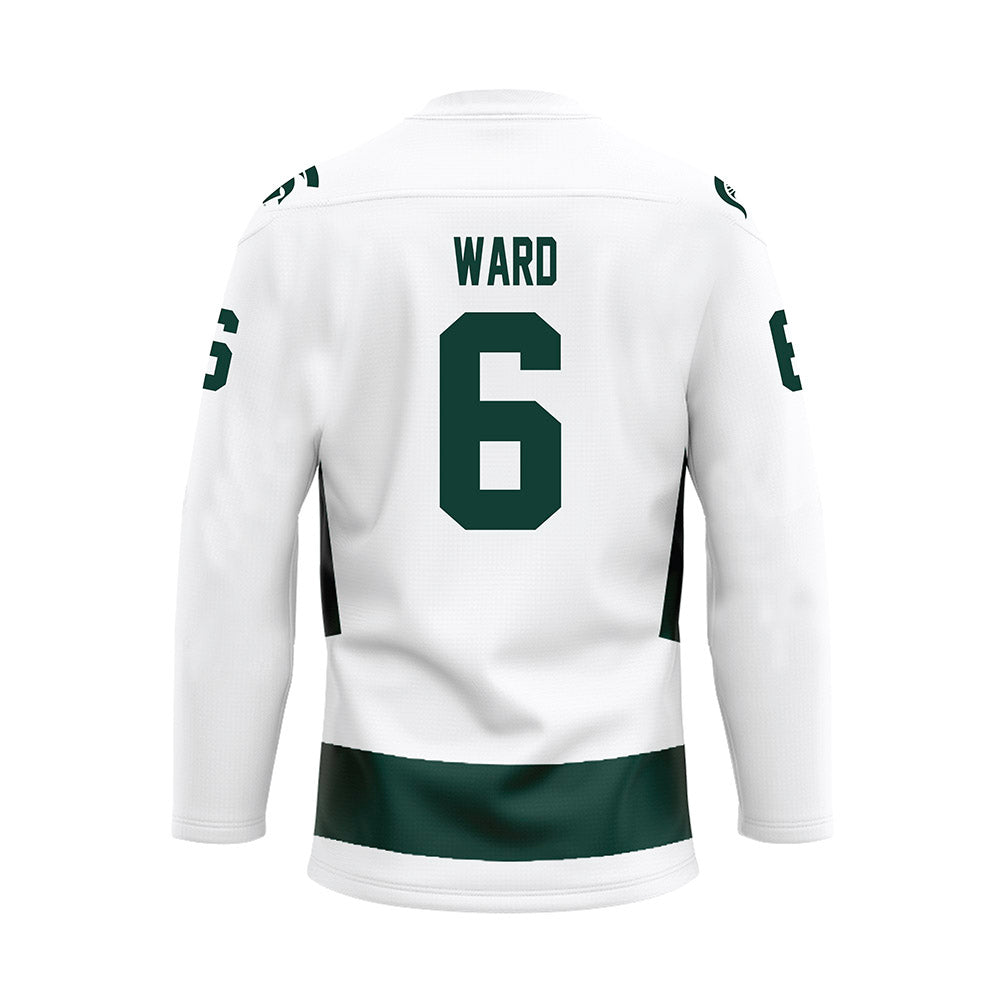 Michigan State - NCAA Men's Ice Hockey : Cole Ward - White Hockey Jersey-1