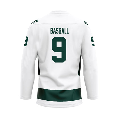 Michigan State - NCAA Men's Ice Hockey : Matthew Basgall - White Hockey Jersey-1