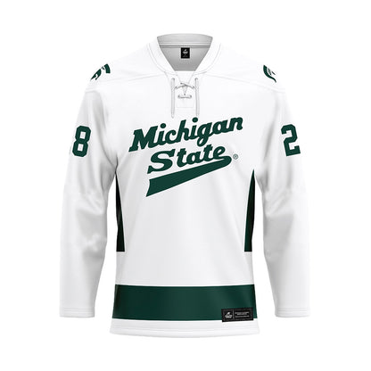 Michigan State - NCAA Men's Ice Hockey : Cayden Lindstrom - White Hockey Jersey-0