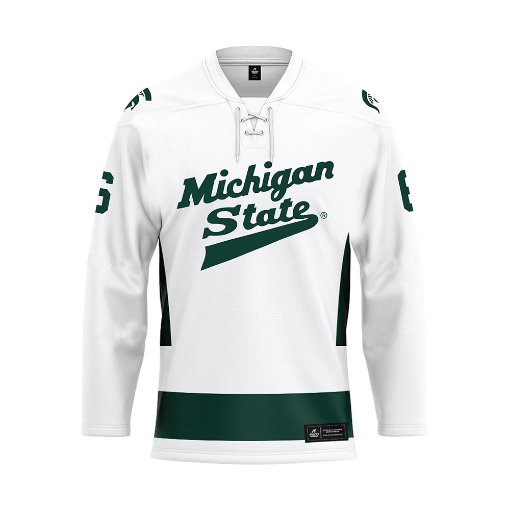 Michigan State - NCAA Men's Ice Hockey : Cole Ward - White Hockey Jersey-0