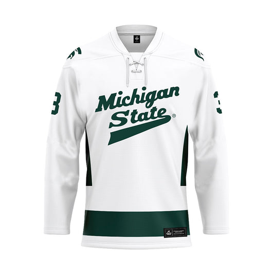 Michigan State - NCAA Men's Ice Hockey : Sean Barnhill - White Hockey Jersey-0