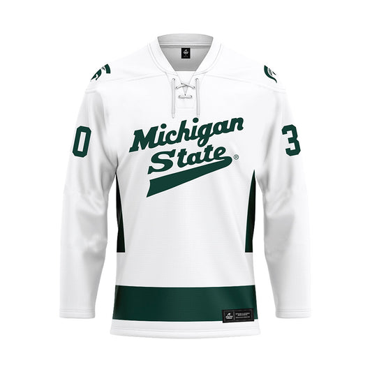 Michigan State - NCAA Men's Ice Hockey : Dolan Gilbert - White Hockey Jersey-0