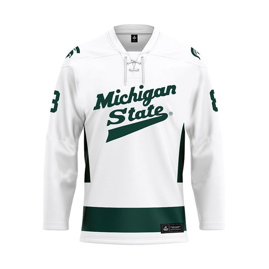 Michigan State - NCAA Men's Ice Hockey : Maxim Strbak - White Hockey Jersey-0