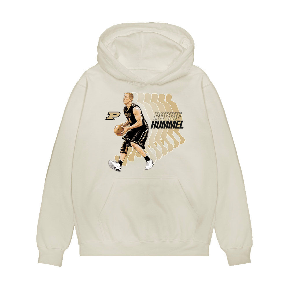 Purdue - NCAA Men's Basketball Legends : Robbie Hummel - Caricature Premium Hooded Sweatshirt-0