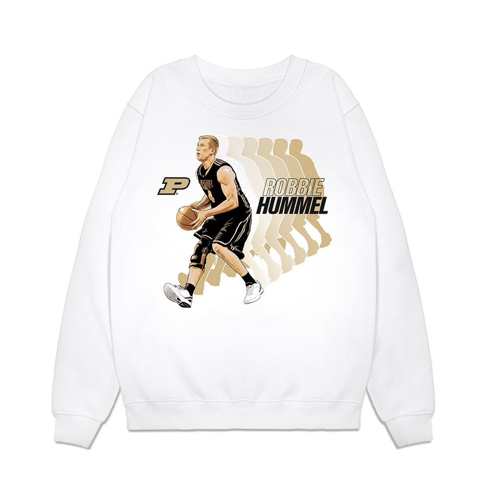 Purdue - NCAA Men's Basketball Legends : Robbie Hummel - Caricature Premium Crewneck Sweatshirt-0