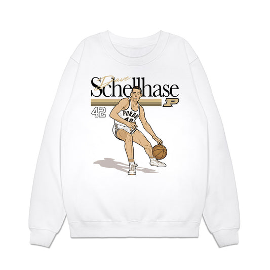 Purdue - NCAA Men's Basketball Legends : Dave Schellhase - Caricature Premium Crewneck Sweatshirt-0