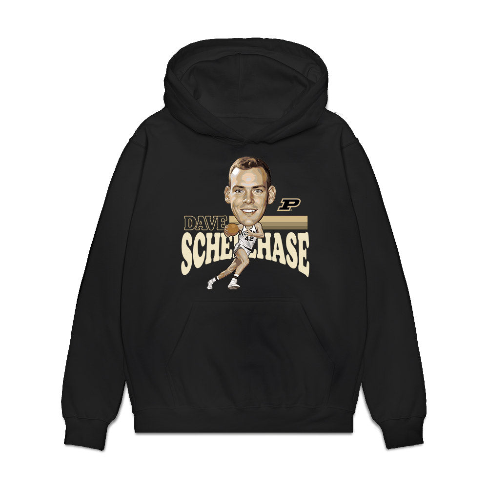 Purdue - NCAA Men's Basketball Legends : Dave Schellhase - Caricature Premium Hooded Sweatshirt-0
