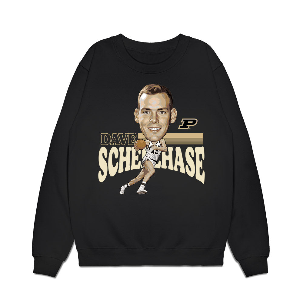 Purdue - NCAA Men's Basketball Legends : Dave Schellhase - Caricature Premium Crewneck Sweatshirt-0