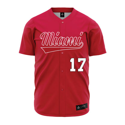 Miami of Ohio - NCAA Baseball : Cole Pauley - Red Jersey-0