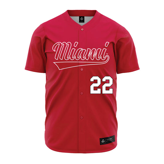 Miami of Ohio - NCAA Baseball : Connor Preisel - Red Jersey-0