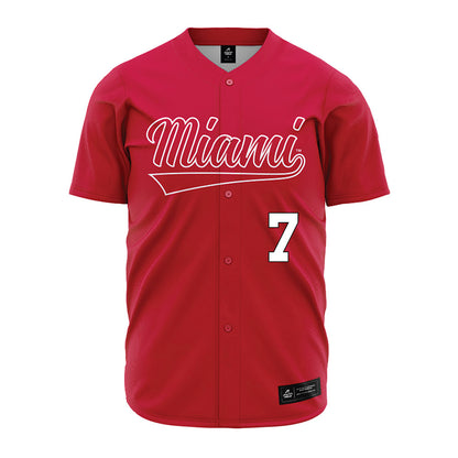 Miami of Ohio - NCAA Baseball : Carson Byers - Red Jersey-0