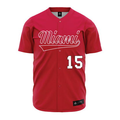 Miami of Ohio - NCAA Baseball : Keenan Proctor - Red Jersey-0