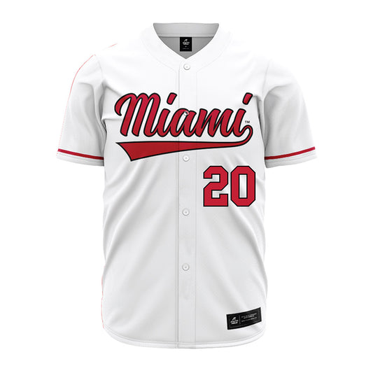 Miami of Ohio - NCAA Baseball : Landon Fulk - White Jersey-0