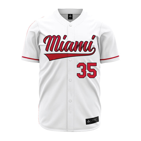 Miami of Ohio - NCAA Baseball : Austin Berggren - White Jersey-0