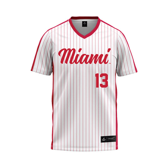 Miami of Ohio - NCAA Baseball : Zac Sohosky - Pinstripe Baseball Jersey-0