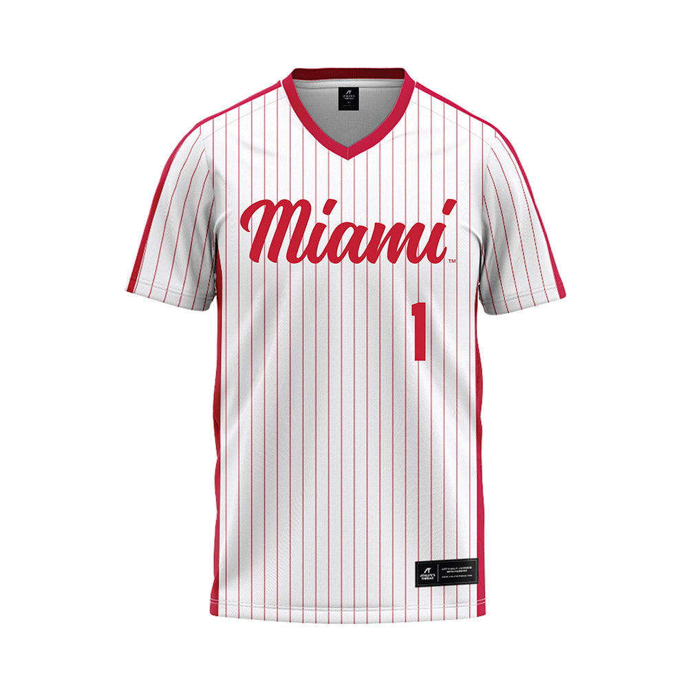 Miami of Ohio - NCAA Baseball : Taylor Echols - Pinstripe Baseball Jersey-0