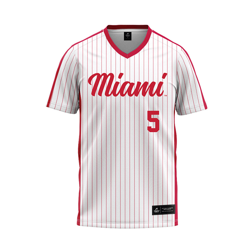 Miami of Ohio - NCAA Baseball : Clayton Burke - Pinstripe Baseball Jersey-0
