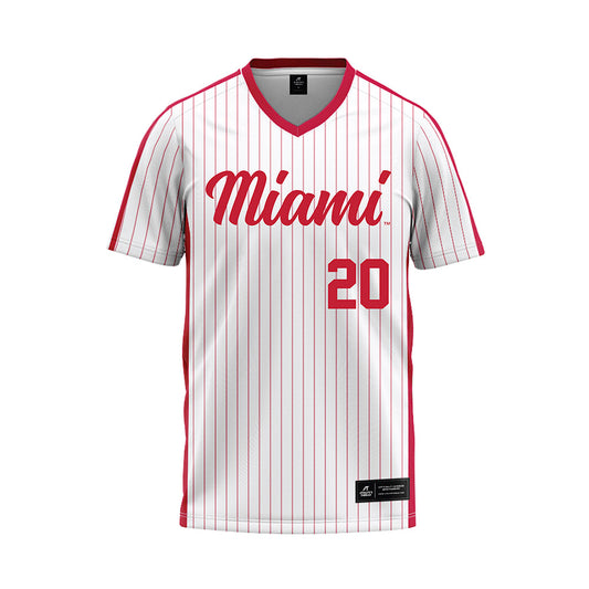 Miami of Ohio - NCAA Baseball : Landon Fulk - Pinstripe Baseball Jersey-0
