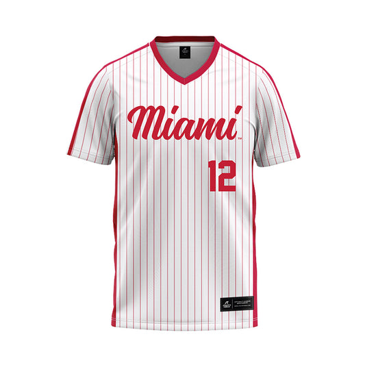 Miami of Ohio - NCAA Baseball : Marcus Dierks - Pinstripe Baseball Jersey-0