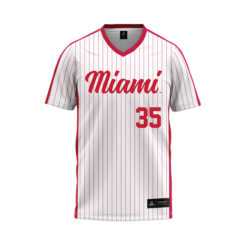 Miami of Ohio - NCAA Baseball : Austin Berggren - Pinstripe Baseball Jersey-0