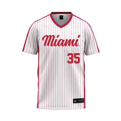 Miami of Ohio - NCAA Baseball : Austin Berggren - Pinstripe Baseball Jersey-0
