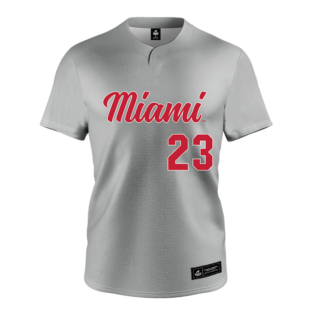 Miami of Ohio - NCAA Softball : Mia Fleming - Grey Jersey-0
