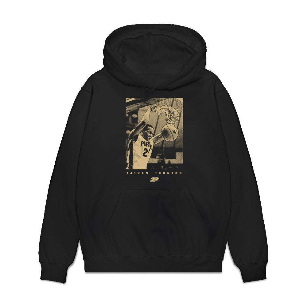 Purdue - NCAA Men's Basketball Legends : JaJuan Johnson - Mono Premium Hooded Sweatshirt-0