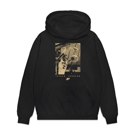 Purdue - NCAA Men's Basketball Legends : JaJuan Johnson - Mono Premium Hooded Sweatshirt-0