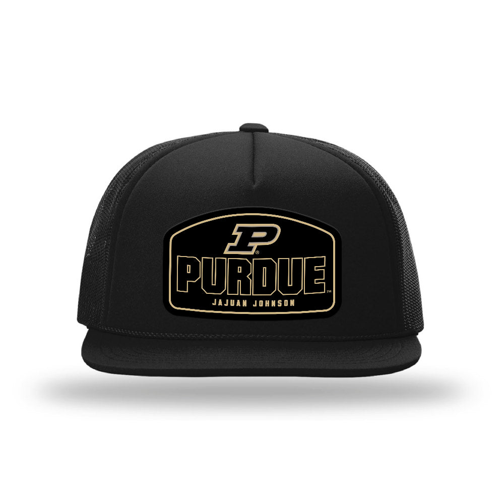 Purdue - NCAA Men's Basketball Legends : JaJuan Johnson - Leather Patch Foamie Trucker Cap-0