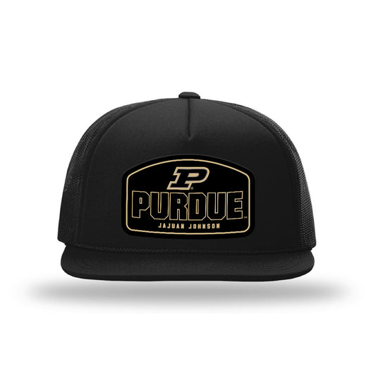 Purdue - NCAA Men's Basketball Legends : JaJuan Johnson - Leather Patch Foamie Trucker Cap-0