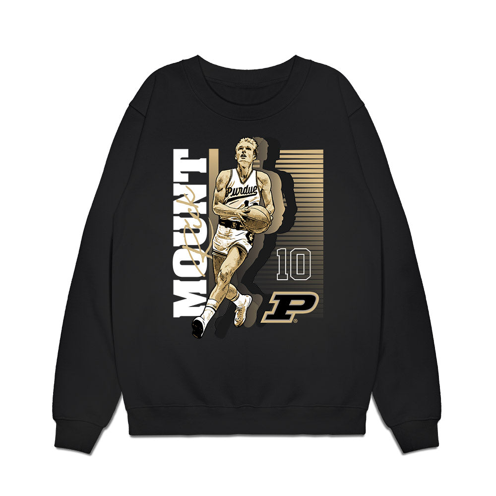 Purdue - NCAA Men's Basketball Legends : Rick Mount - Caricature Premium Crewneck Sweatshirt-0