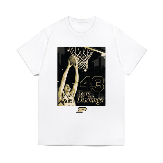 Purdue - NCAA Men's Basketball Legends : Terry Dischinger - Mono Comfort Colors T-Shirt-0