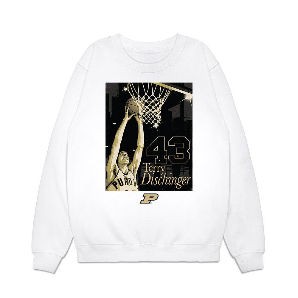Purdue - NCAA Men's Basketball Legends : Terry Dischinger - Mono Premium Crewneck Sweatshirt-0
