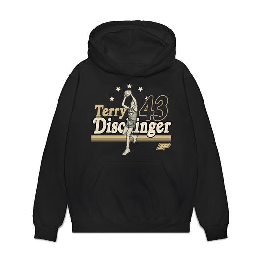 Purdue - NCAA Men's Basketball Legends : Terry Dischinger - Caricature Premium Hooded Sweatshirt-0