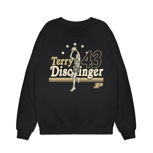 Purdue - NCAA Men's Basketball Legends : Terry Dischinger - Caricature Premium Crewneck Sweatshirt-0