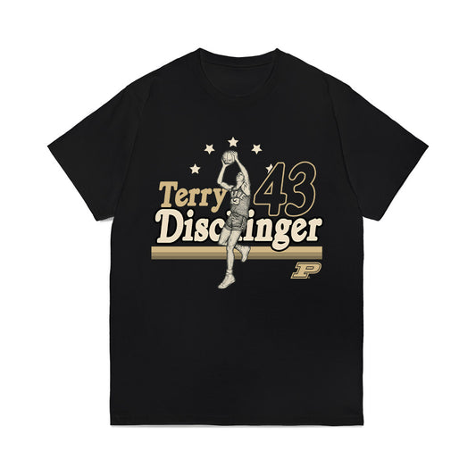 Purdue - NCAA Men's Basketball Legends : Terry Dischinger - Caricature Comfort Colors T-Shirt-0