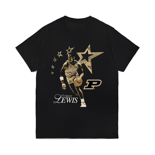 Purdue - NCAA Men's Basketball Legends : Troy Lewis - Caricature Comfort Colors T-Shirt-0