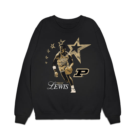 Purdue - NCAA Men's Basketball Legends : Troy Lewis - Caricature Premium Crewneck Sweatshirt-0