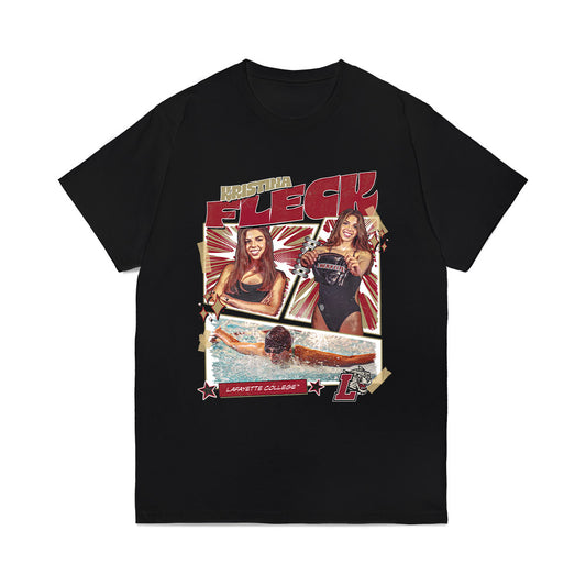 Lafayette College - NCAA Women's Swimming & Diving : Kristina Fleck - Collage Comfort Colors T-Shirt-0