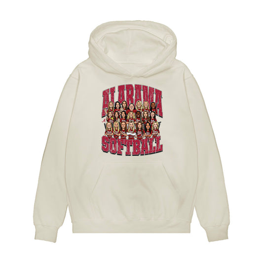 Alabama - NCAA Softball : - Team Caricature Premium Hooded Sweatshirt-0