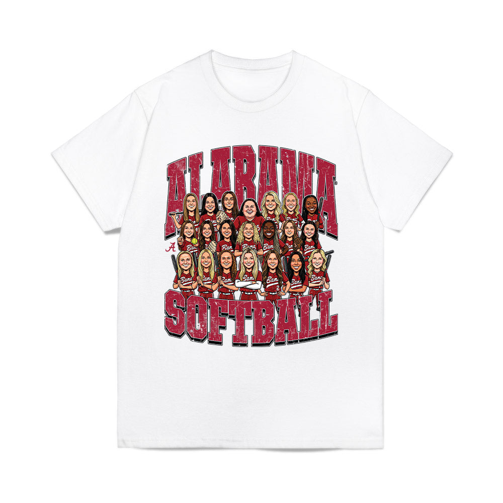 Alabama - NCAA Softball : - Team Caricature Comfort Colors T-Shirt-0