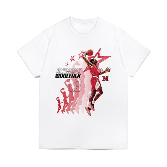 Miami of Ohio - NCAA Men's Basketball : Antwone Woolfolk - Graphic Comfort Colors T-Shirt-0