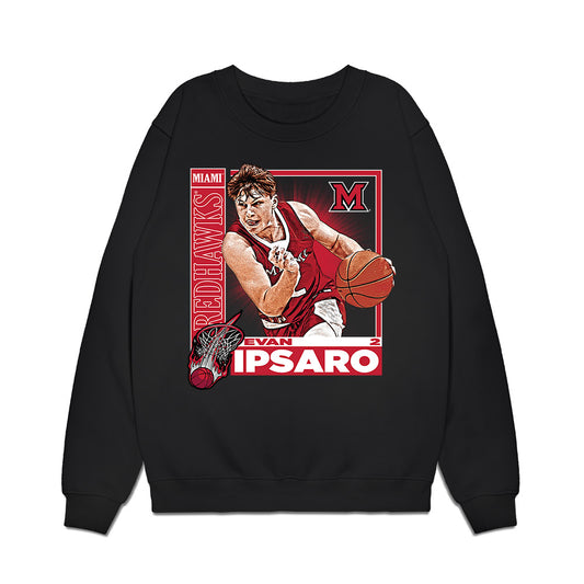 Miami of Ohio - NCAA Men's Basketball : Evan Ipsaro - Graphic Premium Crewneck Sweatshirt-0