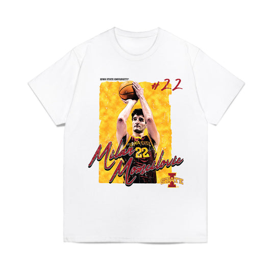 Iowa State - NCAA Men's Basketball : Milan Momcilovic - Card Inspired Comfort Colors T-Shirt-0