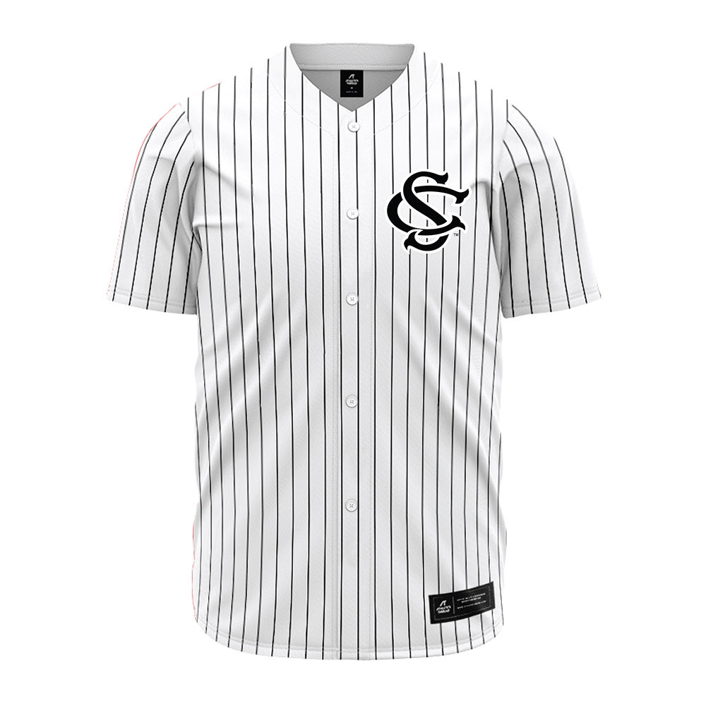 South Carolina - NCAA Baseball : Patrick Evans - Pinstripe Jersey-0
