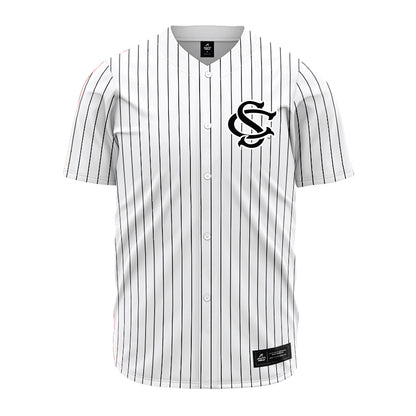 South Carolina - NCAA Baseball : Patrick Evans - Pinstripe Jersey-0