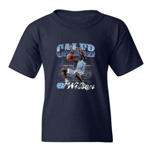 UNC - NCAA Men's Basketball : Caleb Wilson - Collage Youth T-Shirt-0