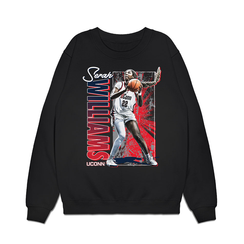 UConn - NCAA Women's Basketball : Serah Williams - Collage Premium Crewneck Sweatshirt-0