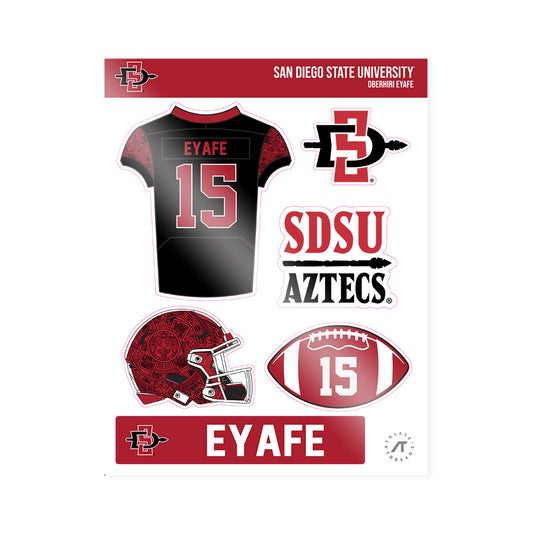 SDSU - NCAA Football : Oberhiri Eyafe - Sticker Sheet-0